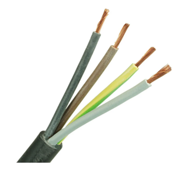 Neopreen kabel  4 x 1,5 mm&sup2;   per meter