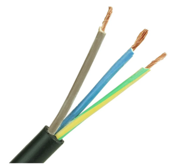 Neopreen kabel  3 x 1,5 mm&sup2;   per meter